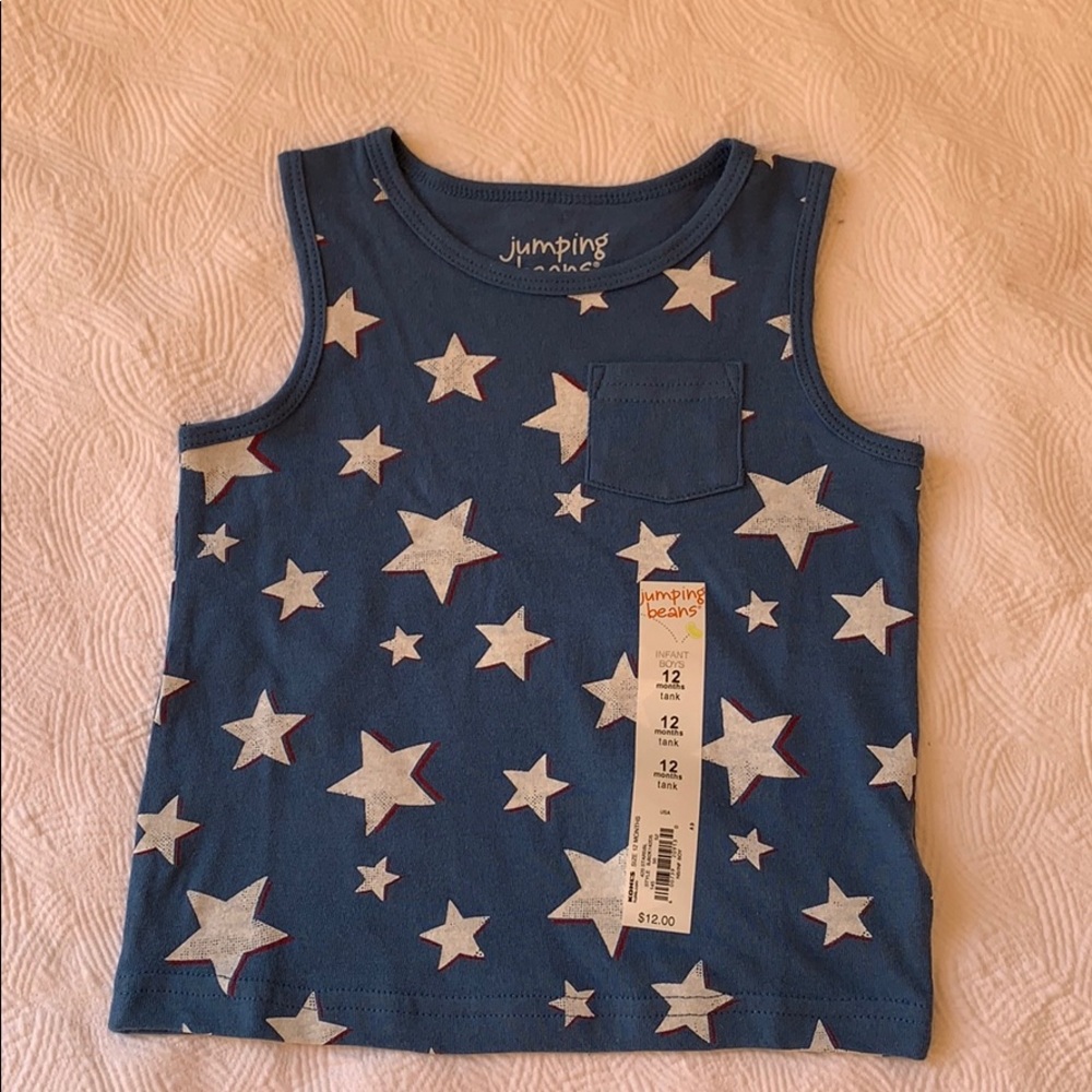 Jumping beans’ boy’s blue tank top